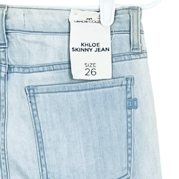 DAKOTA Collective Womens Khloe Blue Skinny Jeans Size 26 Distressed Low Rise NWD - Picture 13 of 14